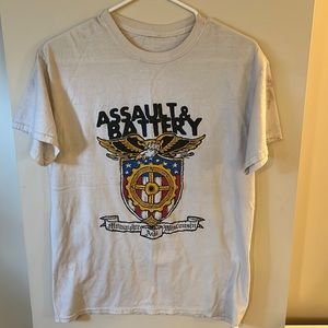 Assault & Battery (M) boot mark on sleeve.